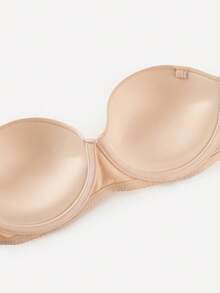 Bralution Women Solid Color Simple Daily Strapless Bra With Underwire - Apricot - View 4