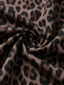 SHEIN EZwear 休閒簡約度假波希米亞優雅浪漫復古豹紋印花女款通勤音樂節海灘度假夏季洋裝 - 白色 - 查看 5
