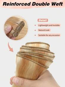 Seamless Natural Blending 100g Sew In Hair Extensions Real Human Hair Black 22inch Remy Double Weft Hair Extensions For Volume And Length - S27/613 - View 7