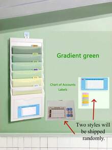 1 Piece Hanging File Folder Expandable Graded Color File Bag Collapsible Storage For School Office Document Organization A4 Paper Student Teacher Supplies - multicolor - View 12