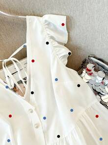 GlowEve CURVE Women's Plus Size Hooded Print Chiffon Shirt, Casual Open Front Vacation Style, Versatile Choice For Spring, Autumn And Summer - White - View 3