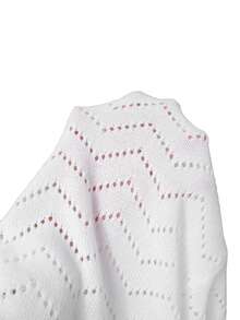 SHEIN Plus Size Casual Elegant Wavy Pattern Round Neck Short Sleeve A-Line Knit Dress For Women Work Vacation Formal Party White Summer - White - View 7