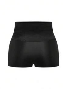 SHAPORA Plus Size Fashion Front Button Cropped Camisole Shapewear And Waist Cincher Shorts Set - Black - View 15