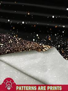 EMERY ROSE Maglietta grafica casual e minimalista da donna con stampa in finto glitter metallico, adatta per l'autunno/inverno - Multicolore - Visualizzare 4