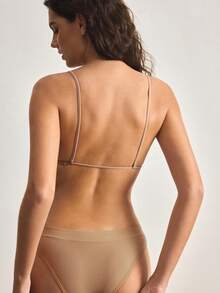 Ocili Bra Mini Cup Tanpa Jahitan dengan Leher U Tanpa Punggung, Pakaian Dalam Wanita yang Nyaman - Khaki - View 3