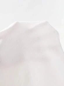 Sweetra 女款春夏優雅通勤休閒舒適百搭黑色波點不對稱肩直筒寬腿連身褲 - 白色 - 查看 6