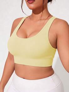 Easithlete 1pc Regular Bra/Criss-Cross Straps/Yellow+Sports Bra+Fitness/Yoga - Yellow - View 2