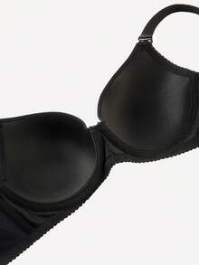 Bralution Embellished Bra With Rhinestone Bow Knot And Underwire Bow Tie, Lingerie For Women,Sexy,Valentine's Day,Wedding - Black - View 9