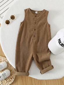 SHEIN Young Boys Overalls Jumpsuit, Comfortable Versatile Casual Fashion Daily Cute Minimalist Style All-Match, Spring Summer Season - Multicolor - View 2