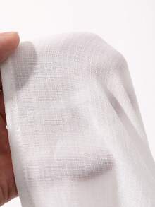 Livesso Summer Autumn June Teachers' Day Collared Long Sleeve Button-Up Solid White Ruffle Hem Loose Women's Blouse Office Elegant French - White - View 8