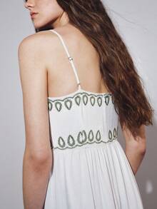 MOTF PREMIUM VACATION FLORAL PLACEMENT PRINT BACKLESS WAIST-CINCHED A-LINE DRESS SPRING/SUMMER - White - View 8