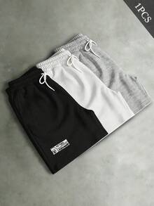 PAVTROS Pantalones cortos de hombre de talla grande, sueltos, simples y de moda para ocasiones casuales - Gris - Ver 1