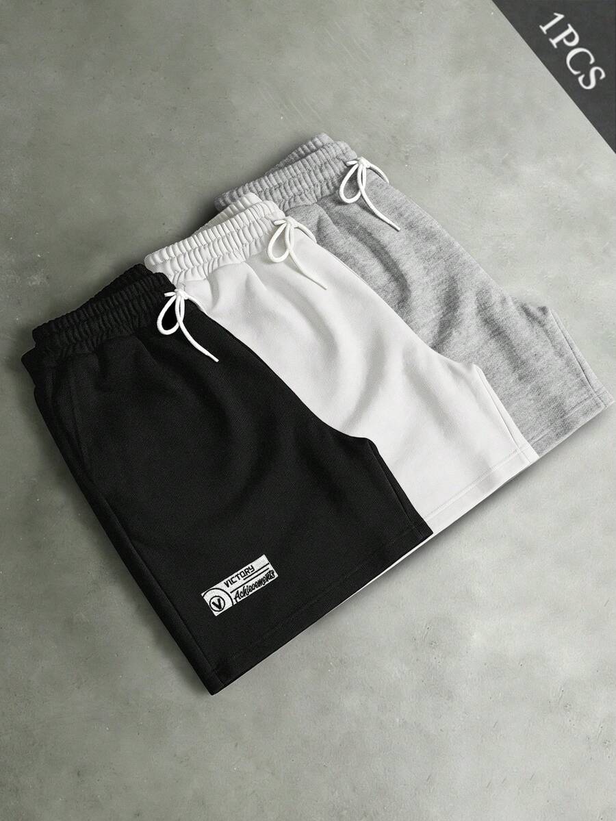 PAVTROS Pantalones cortos de hombre de talla grande, sueltos, simples y de moda para ocasiones casuales - Gris - Ver 1