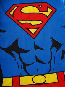 SUPERMAN X SHEIN Men's Print Top And Shorts Loungewear Set - Blue - View 5