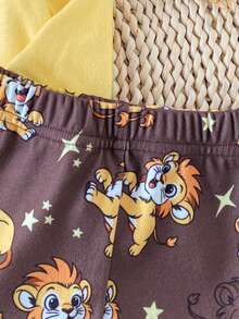SHEIN Conjunto de estampado de dibujos animados para bebé recién nacido - Marrón - Ver 7