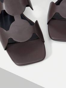 MOTF SANDALIA DE TACÓN ALTO PARA MUJER, SIMPLE Y GENEROSA, MODERNA Y VERSÁTIL, CASUAL PARA EL TRABAJO Y EL DESPLAZAMIENTO - Café integral - Ver 9