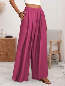 Women Pants - 亮粉紅色 - 查看 7