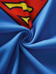 SUPERMAN X SHEIN Men's Print Tank Top And Shorts Loungewear Set - Blue - View 6