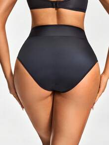 SHAPORA Plus Size Shaping High-Waisted Brief Shapewear Short Body Shaper Butt Lifter-Tummy Waist Control, Panty - Black - View 3