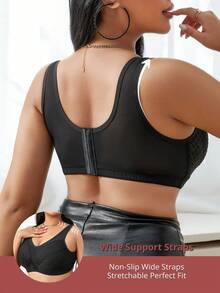 SHEIN 1 pieza Sujetador inalámbrico de confort talla grande - Negro - Ver 2