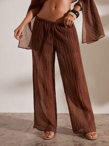 Opulessa Vacation Woven Printed Loose Fit Women's Long Pants - Brown - View 7