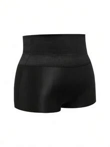 SHAPORA Plus Size Fashion Front Button Cropped Camisole Shapewear And Waist Cincher Shorts Set - Black - View 6