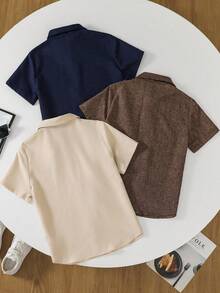 SHEIN 男童夏季休闲短袖衬衫 - 彩色 - 查看 5