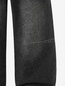 SHEIN Young Boy Loose Straight Wide-Leg Casual Children Denim Pants - Dark Grey - View 7