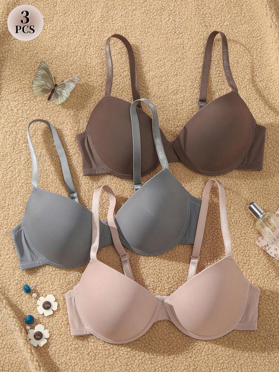 DesireSculpt Women's Underwire Bra 3pcs/Set - Multicolor - View 1