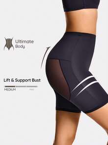 SHAPORA Định hình cơ thể định hình eo cao giữa đùi Shapewear quần lót định hình mông nâng bụng-Kiểm soát eo đùi - màu đen - Xem 1