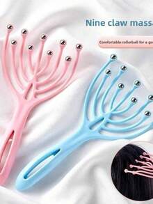 1pc 9-Claw Head Massager, Manual Scalp Massage Claw, Hair Brush, Suitable For Stress Relief, Pressure Reduction, Itching Relief, Self-Care Essential, Multi-Functional Manual Massage Tool, Home Decor, Gift For Women And Men - 9 Claw Head Massage Comb - View 23