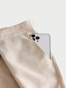 EASEVO Pantalon décontracté de ville à jambe incurvée pour hommes grandes tailles - Nude - Voir 5