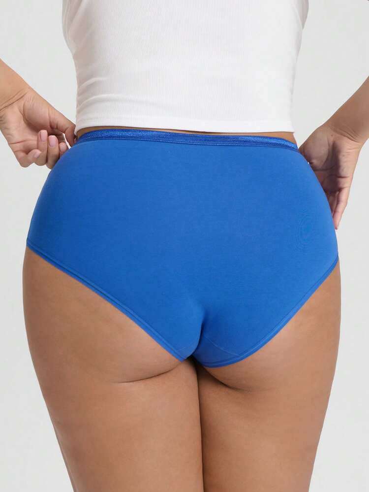 Plus 3-Pack Cotton Logo High-Waist Briefs Women Underwear Panties Set