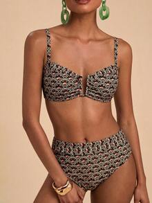 Travachic Women's Summer Beach Floral Print Sexy Bikini Swimwear Set - Multicolor - View 1