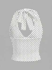 SHEIN 女款圓點印花露背掛脖上衣 - 彩色 - 查看 3