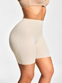 SHAPORA Women's Solid Color High Waist Shaping Shorts, Minimalist & Versatile - Yellow - View 3