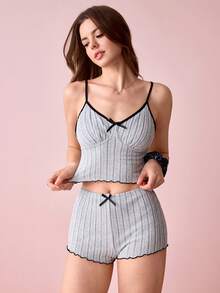 Bonmuse 3pcs Solid Color Casual Pajama Set, Fashion For Summer Holiday Season Outfit - Multicolor - View 7