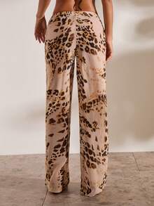 Opulessa Spring Summer Vacation Woven Printed Women's Long Pants - Rust Brown - View 3