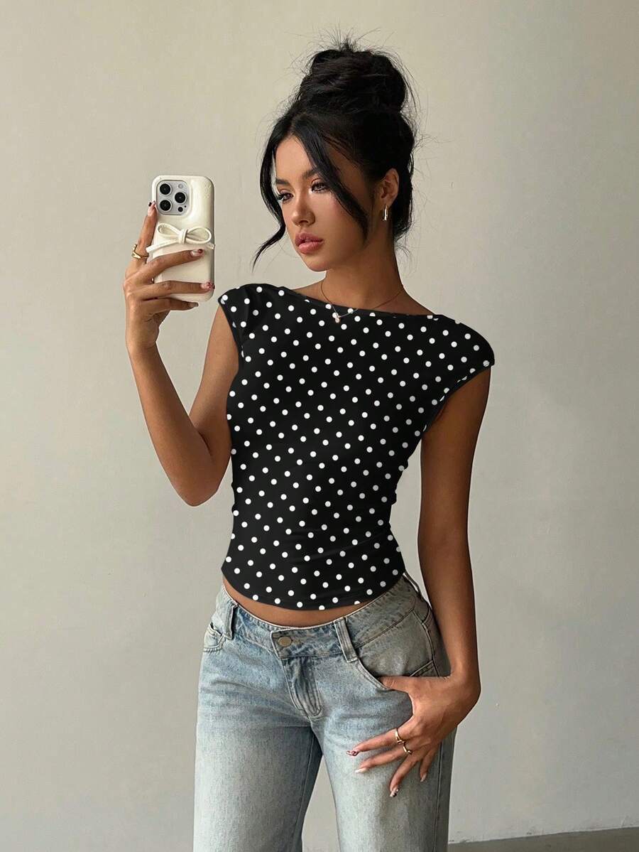 Aloruh 女士性感露背短袖T恤
