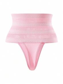 SHAPORA Women's High Waist Mesh Hollow Out Shapewear Bottom - Pink - View 8