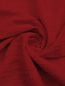 SHEIN Clasi 女款素色百褶休閒派對洋裝 - 酒紅色 - 查看 5