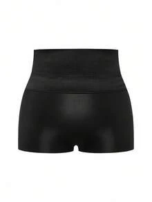 SHAPORA Plus Size Fashion Front Button Cropped Camisole Shapewear And Waist Cincher Shorts Set - Black - View 14