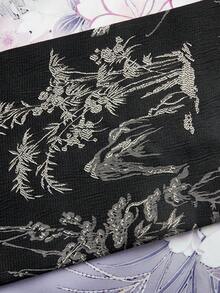 Irokai 女款花卉印花休閒日常居家浴袍 - 紫色 - 查看 10