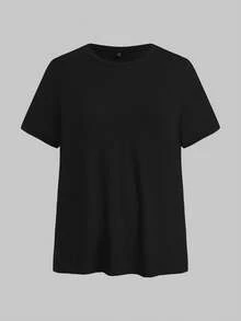 SHEIN EZwear 多色大尺碼純色套裝 2件短袖 + 2件及膝長褲 4件組 - 彩色 - 查看 5
