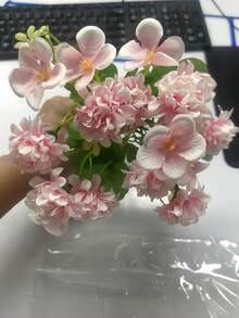 1Pc Or 3Pcs Fake Silk Hydrangea Flower Boulet Long Lasting No Watering No Sunlight Needed Green Stem Natural Touch For Living Room Dining Bedroom Windowsill Table Vase Centerpiece Wedding Bridal Bouquet Party Birthday - Purple - View 4