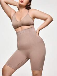 SHAPORA Plus Size Seamless Solid Color Women Shapewear Shorts, 1pc - Mauve Purple - View 4