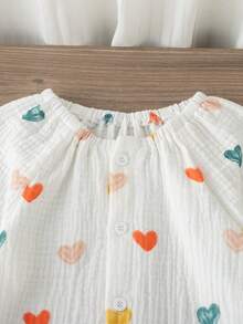 SHEIN Vintaside Kids 2件裝女嬰花卉長袖秋季衣物 - 白色 - 查看 8