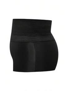 SHAPORA Plus Size Fashion Front Button Cropped Camisole Shapewear And Waist Cincher Shorts Set - Black - View 4
