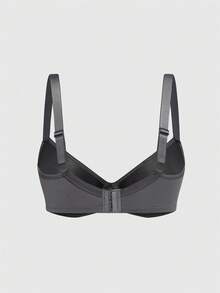 SHAPORA 3pcs Spaghetti Strap Solid Color Bras & Wireless Bras (Red + Dark Grey + Blue) - Multicolor - View 22