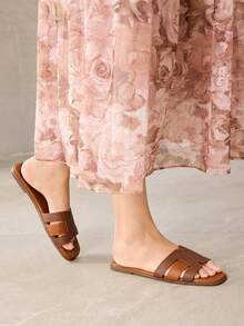 MOTF PREMIUM WOMEN'S COMFORTABLE MINIMALIST CASUAL FLAT SANDALS FOR CHRISTMAS SPRING SHOES - Mocha Brown - View 5